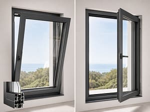 Çift açılım mekanizması alüminyum pencere için